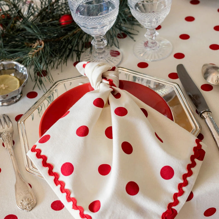 Servet Paulette Red 40x40cm (set van 2) - Servetten - Maison Dinette