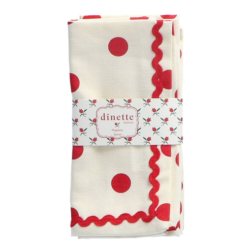 Servet Paulette Red 40x40cm (set van 2) - Servetten - Maison Dinette