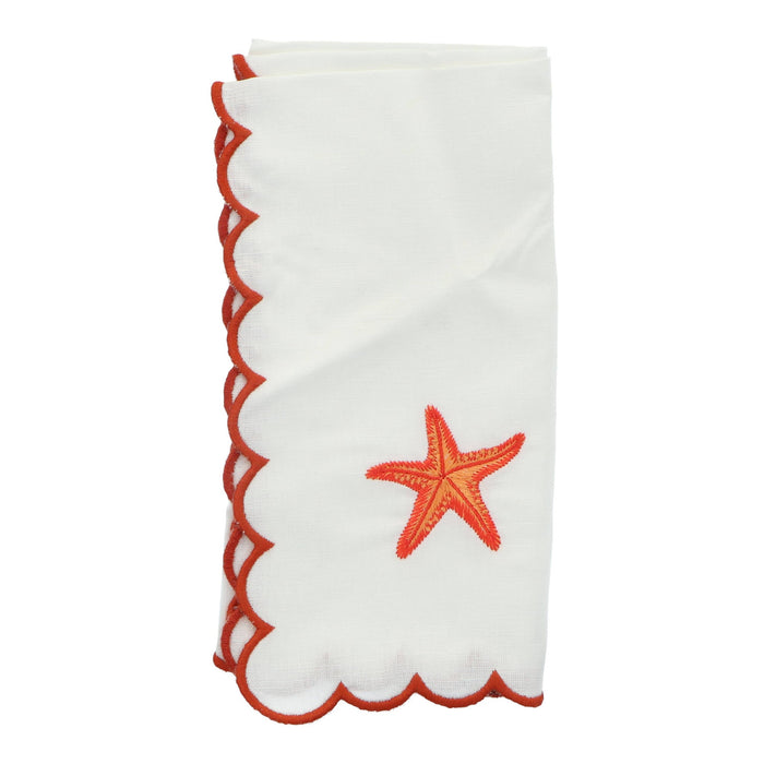 Servet Starfish Orange Bole 45x45cm - Servetten - Mariaida Home