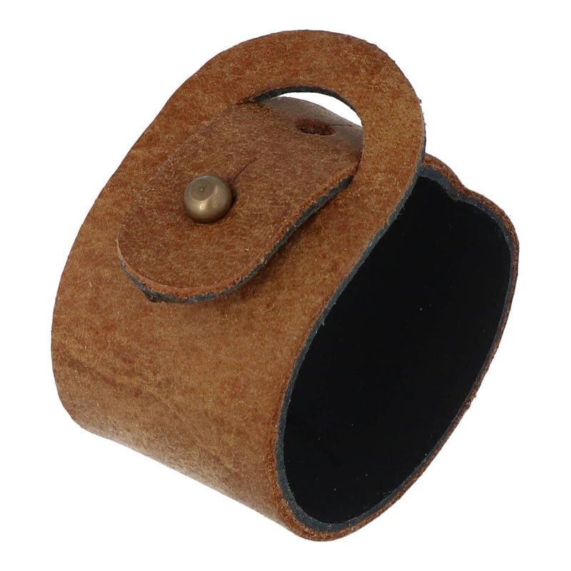 Napkin ring cognac leather with clasp in old gold color (set of 4) Coaster Queen - -. FOODIES IN HEELS