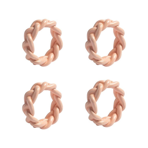 Napkin rings braid pink (set of 4) &Klevering - -. FOODIES IN HEELS