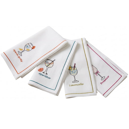 Servetten geborduurd Drinks! 40x40cm (set van 4) - Servetten - Les Ottomans