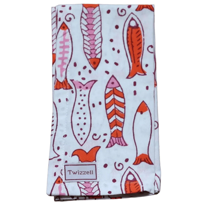 Servetten Pink Fish Spritz 45x45cm (set van 4) - Servetten - Twizzell