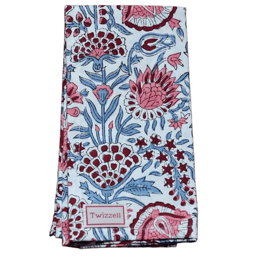 Servetten Pink, Red & Blue Floral 45x45cm (set van 4) - Servetten - Twizzell