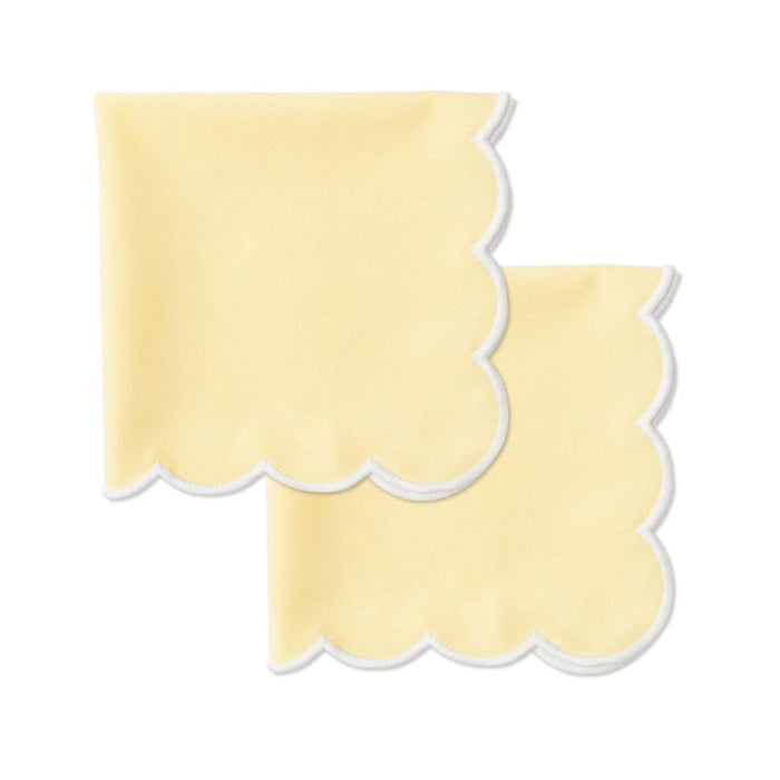 Servetten scallop botergeel 40x40cm (set van 2) - Servetten - Kulu Club