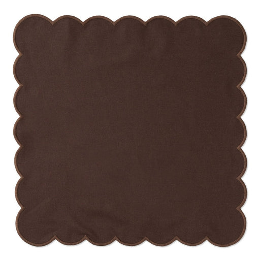 Servetten scallop bruin 40x40cm (set van 2) - Servetten - Kulu Club