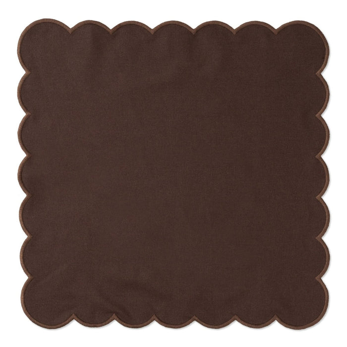 Servetten scallop bruin 40x40cm (set van 2) - Servetten - Kulu Club