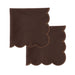 Servetten scallop bruin 40x40cm (set van 2) - Servetten - Kulu Club