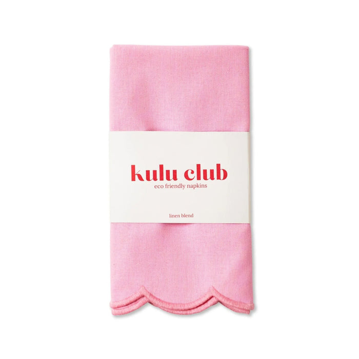 Servetten scallop roze 40x40cm (set van 2) - Servetten - Kulu Club