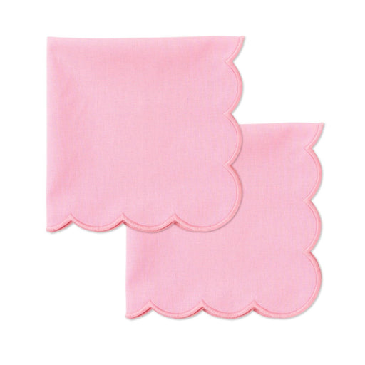 Servetten scallop roze 40x40cm (set van 2) - Servetten - Kulu Club