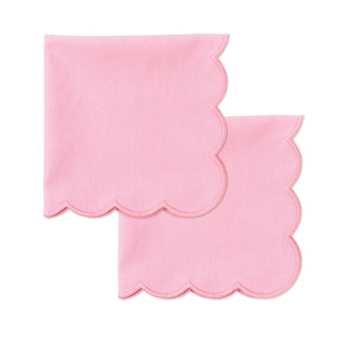 Servetten scallop roze 40x40cm (set van 2) - Servetten - Kulu Club