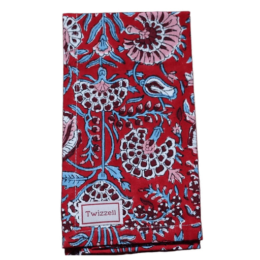 Servetten Scarlet Bloom 45x45cm (set van 4) - Servetten - Twizzell