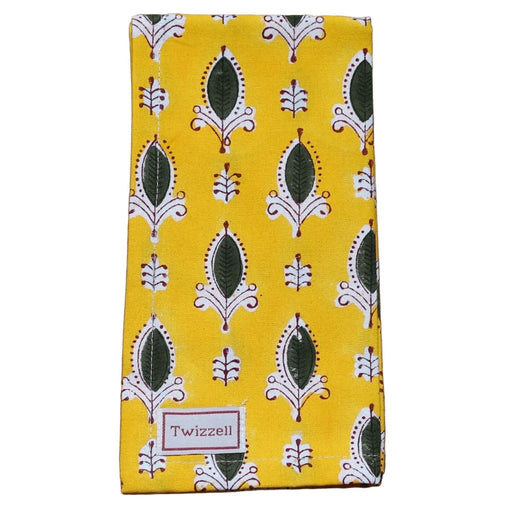 Servetten Yellow and Green Leaf 45x45cm (set van 4) - Servetten - Twizzell