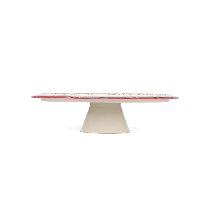 Taartplateau 32,5xH9cm burgundy Cyril - Taartplateaus - SP Collection