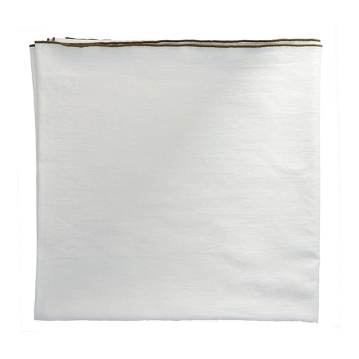 Tafelkleed Bourdon Canvas Mimi - Blanc & Bourdon Kaki 170x170cm - Tafelkleden - Maison de Vacances