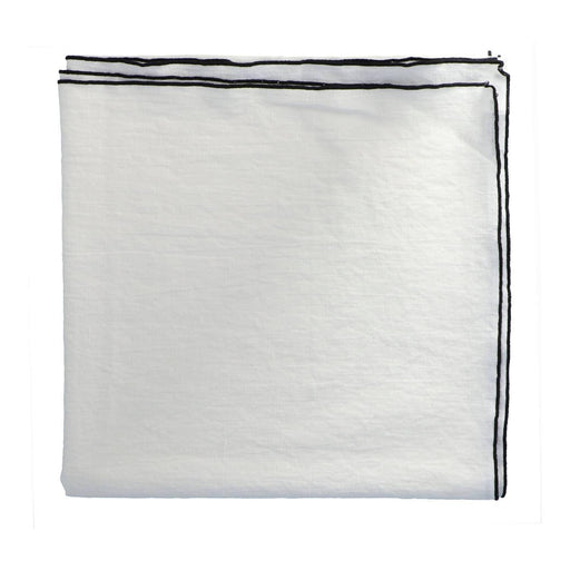 Tafelkleed Bourdon Canvas Mimi - Blanc & Bourdon Noir 170x170cm - Tafelkleden - Maison de Vacances