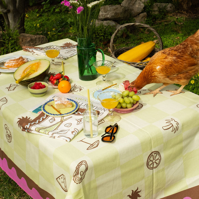 Tafelkleed Checkered Olive 140x300cm - Tafelkleden - Sam Sam