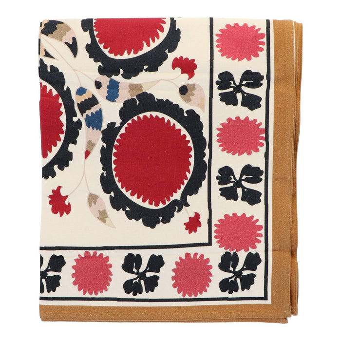 Tafelkleed geprint katoen Suzani Collection rood wit 250x150cm Les Ottomans - FOODIES IN HEELS