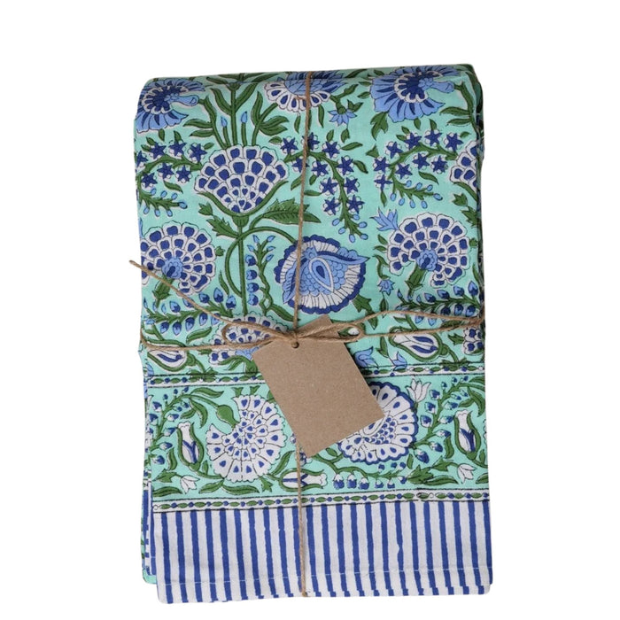 Tafelkleed Green & Blue Floral 170x300cm - Tafelkleden - Twizzell