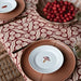 Tafelkleed handgeprint katoen rood wit motief 250x150cm - Tafelkleden - Les Ottomans