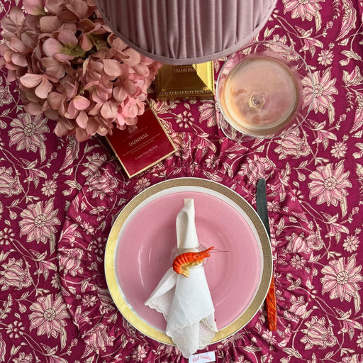Tafelkleed Maisie Pink Flowers 150x350cm - Tafelkleden - Club Carlotta