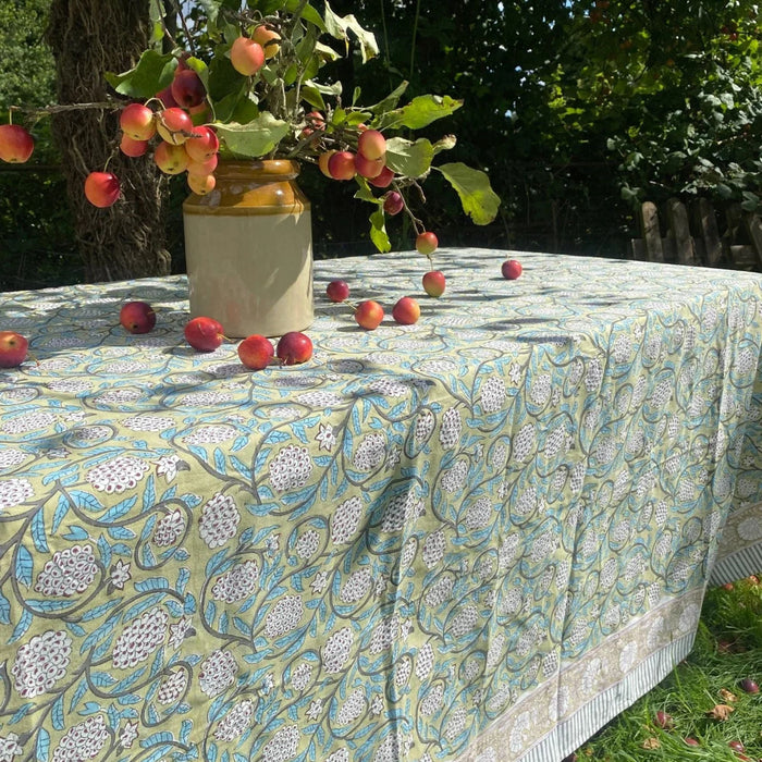 Tafelkleed Olive & Turquoise Floral 170x300cm - Tafelkleden - Twizzell