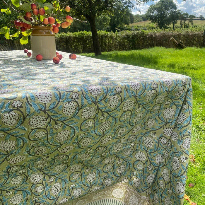 Tafelkleed Olive & Turquoise Floral 170x300cm - Tafelkleden - Twizzell