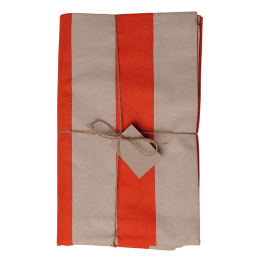 Tafelkleed Orange & Beige Stripe 170x300cm - Tafelkleden - Twizzell