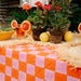 Tafelkleed Pink & Orange Checkerboard 170x300cm - Tafelkleden - Twizzell