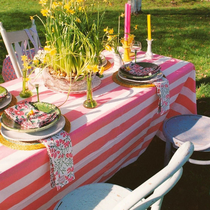 Tafelkleed Pink & White Stripe 170x300cm - Tafelkleden - Twizzell