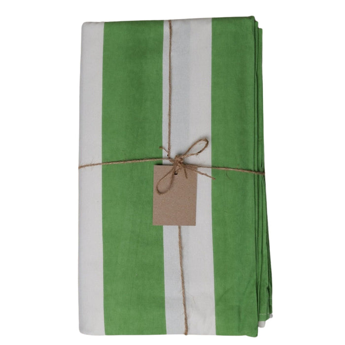 Tafelkleed Sage & White Stripe 170x300cm - Tafelkleden - Twizzell