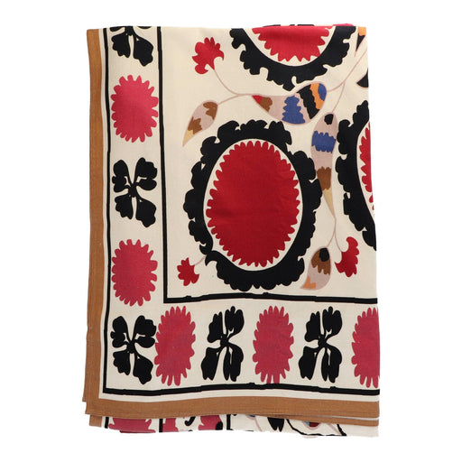 Tafelkleed vierkant wit rood motief 270x270cm - Tafelkleden - Les Ottomans