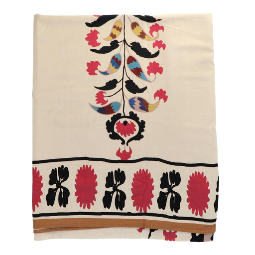 Tafelkleed vierkant wit rood motief 270x270cm - Tafelkleden - Les Ottomans
