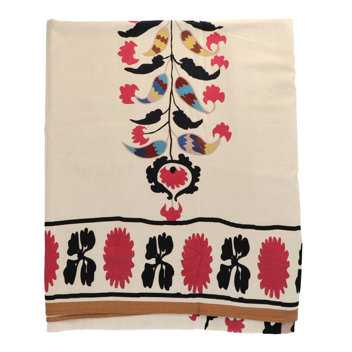 Tafelkleed vierkant wit rood motief 270x270cm - Tafelkleden - Les Ottomans