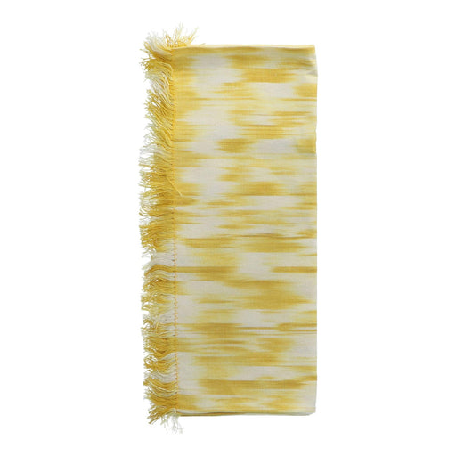 Table runner frayed edge Amarillo Oro motif 107 150x48cm Teixits Vicens - -. FOODIES IN HEELS