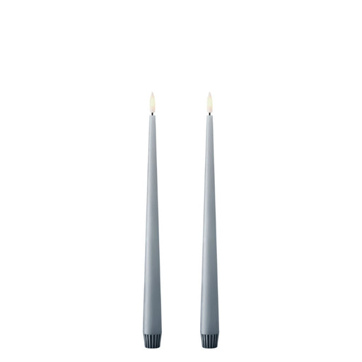 Taperkaars 30cm Dusty Blue LED (set van 2) - Kaarsen - Ester & Erik