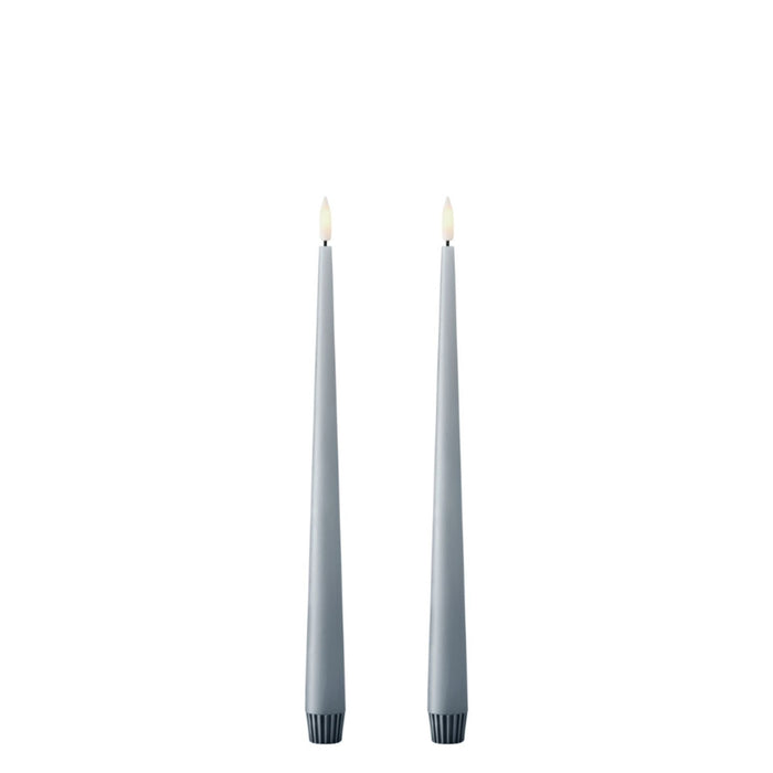 Taperkaars 30cm Dusty Blue LED (set van 2) - Kaarsen - Ester & Erik