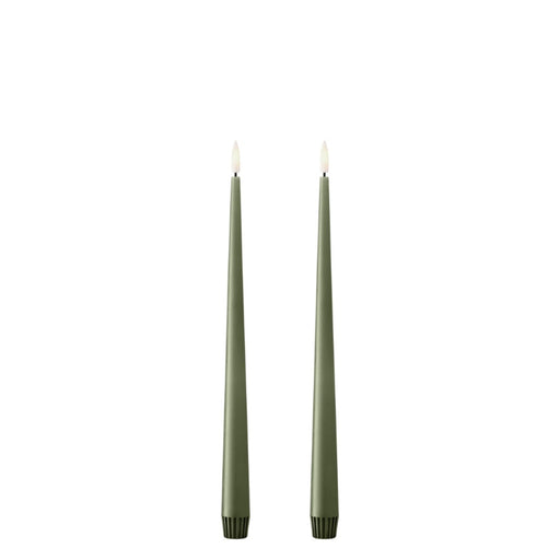 Taperkaars 30cm Green Soil LED (set van 2) - Kaarsen - Ester & Erik