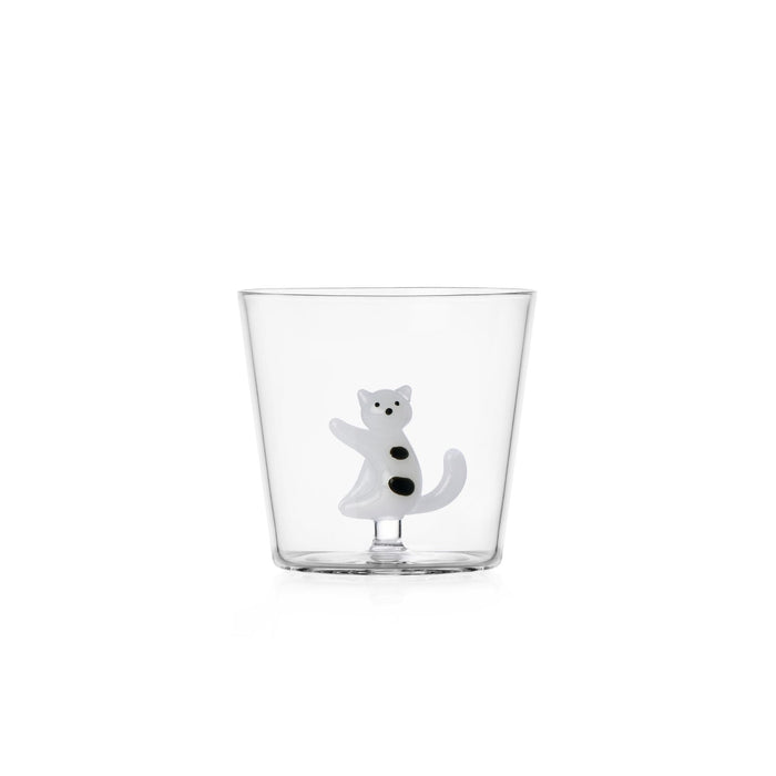 Waterglas White Cat met zwarte stippen - Waterglazen - Ichendorf Milano
