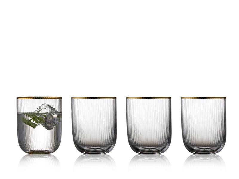Waterglazen Palermo gold rim (set van 4) - Waterglazen - Lyngby Glas