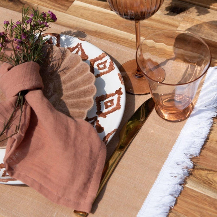 Waterglazen Trellis Peach (set van 2) - Waterglazen - Bungalow