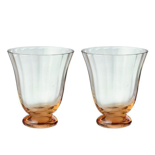 Waterglazen Trellis Peach (set van 2) - Waterglazen - Bungalow