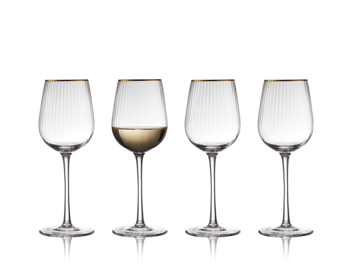 Wijnglas witte wijn Palermo gold rim (set van 4) Lyngby Glas - FOODIES IN HEELS