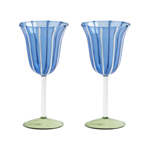 Wijnglazen Eve Blue (set van 2) - Wijnglazen - &Klevering