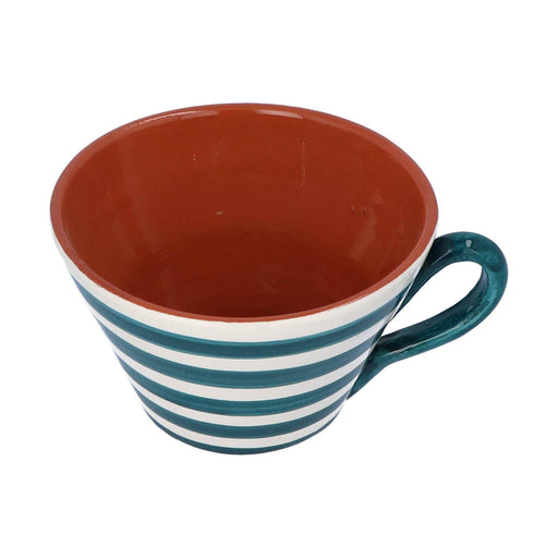 XXL mug horizontal stripe teal (set of 2) Casa Cubista - -. FOODIES IN HEELS
