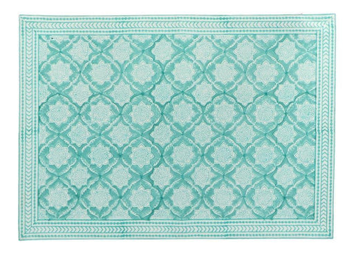Zinnia cotton placemats blue 47.5x32.5cm (set of 4) Fabindia - -. FOODIES IN HEELS