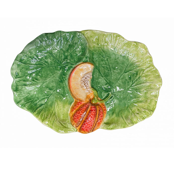 Zucca Bladschaal 2-vaks Pompoen 39x28cm - Schalen - Piccobella