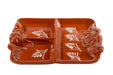 Aperitiefschaal terracotta wit beschilderd met handvatten 30x23cm - Schalen - Socerâmica
