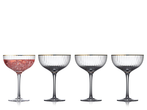 Champagnerglas Palermo Goldrand (4er Set) - Weingläser - Lyngby Glas