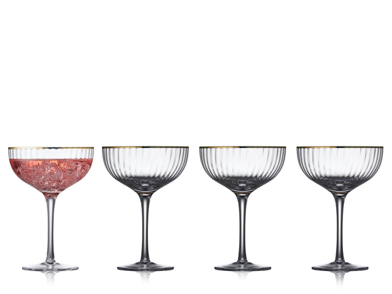 Champagnerglas Palermo Goldrand (4er Set) - Weingläser - Lyngby Glas
